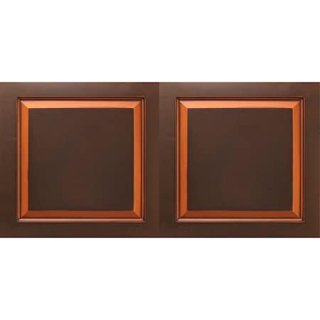 From Plain To Beautiful In Hours Raised Panel Faux Tin/ PVC 48-in x 24-in 10-Pack Antique Copper Textured Drop Ceiling Tile, 10PK 505ac-24x48-10